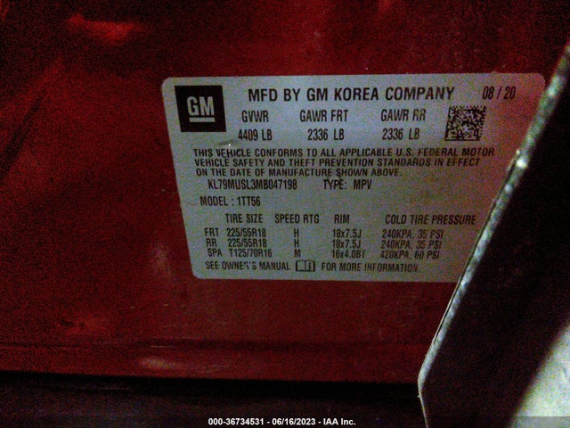 Chevrolet Trailblazer Rs 2021 KL79MUSL3MB047198 Image 9