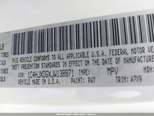 1C4HJXDGXJW138871 Jeep Wrangler Unlimited Sport