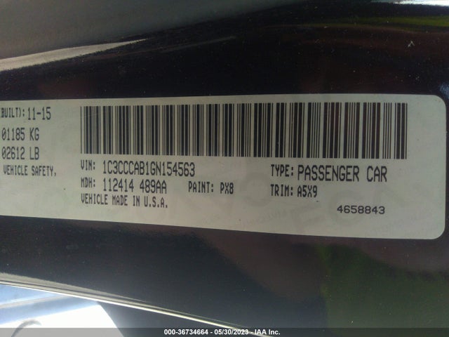 1C3CCCAB1GN154563 Chrysler 200 Limited
