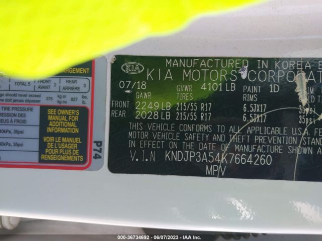 KNDJP3A54K7664260 KIA SOUL +