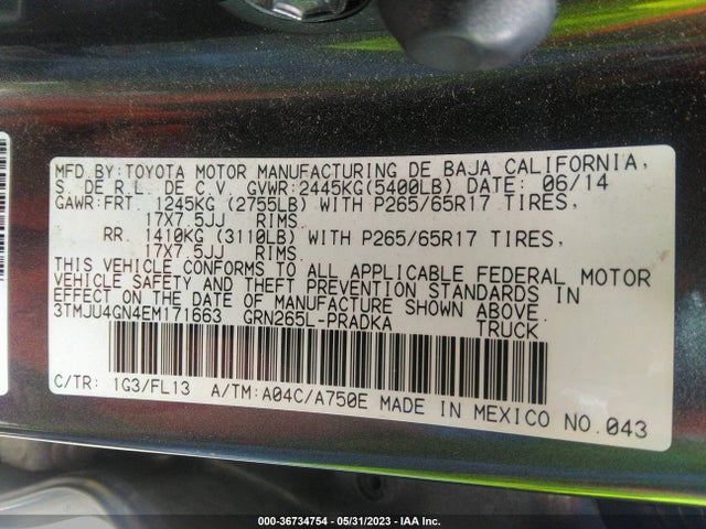Toyota Tacoma Prerunner 2014 3TMJU4GN4EM171663 Image 9