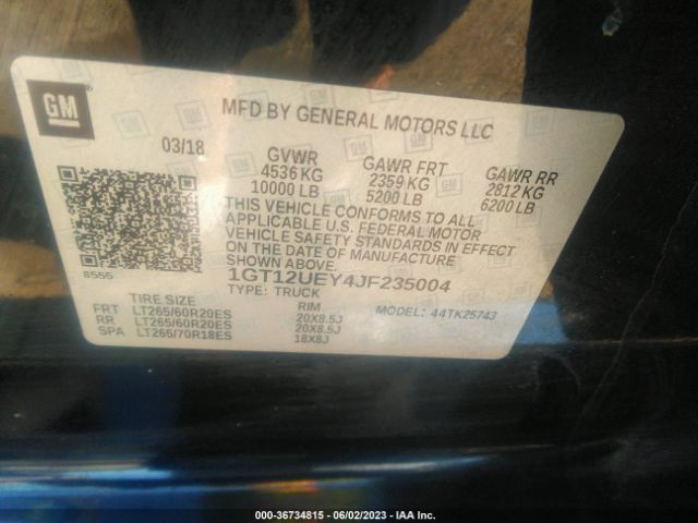 1GT12UEY4JF235004 GMC Sierra 2500hd Denali