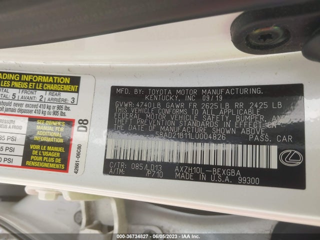 58AD21B11LU004826 Lexus Es Es 300h