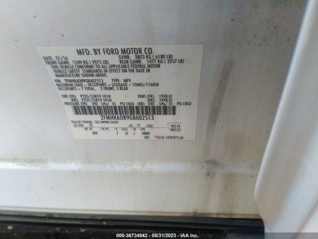 2FMHK6D89GBA02513 Ford Flex Limited