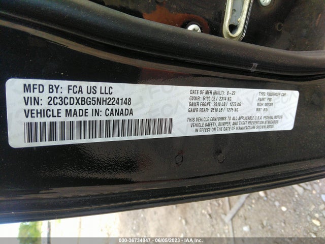Dodge Charger Sxt 2022 2C3CDXBG5NH224148 Image 9