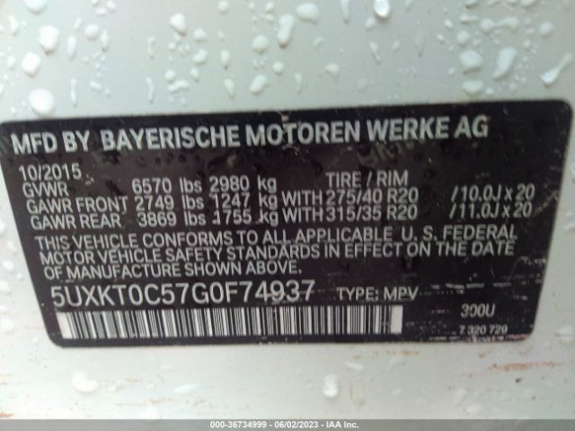 5UXKT0C57G0F74937 BMW X5 Edrive Xdrive40e