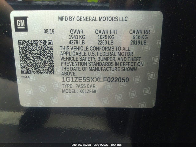 Chevrolet Malibu Premier 2020 1G1ZE5SXXLF022050 Image 9