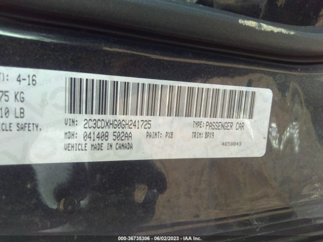 2C3CDXHG0GH241725 Dodge Charger Sxt