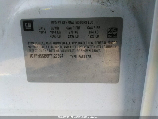 Chevrolet CRUZE ECO 2015 1G1PH5SB6F7127394 Image 11
