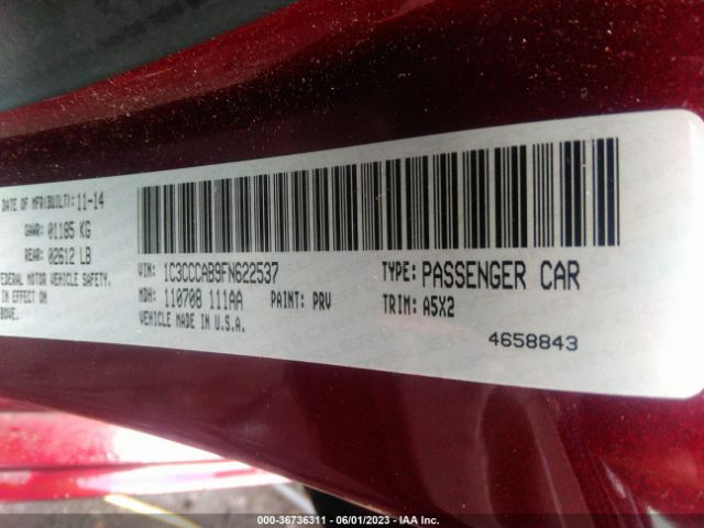 1C3CCCAB9FN622537 Chrysler 200 Limited