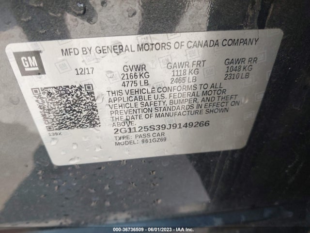 Chevrolet Impala Premier 2018 2G1125S39J9149266 Image 9
