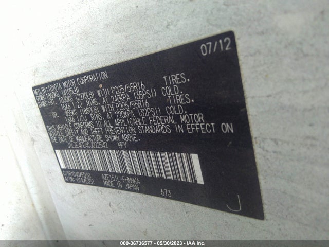 2012 SCION XB VIN: JTLZE4FE4CJ022542