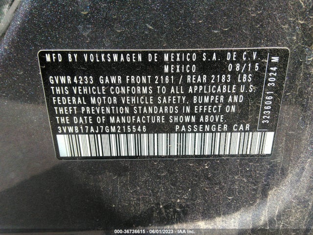 3VWB17AJ7GM215546 Volkswagen Jetta Sedan 1.8t Sport