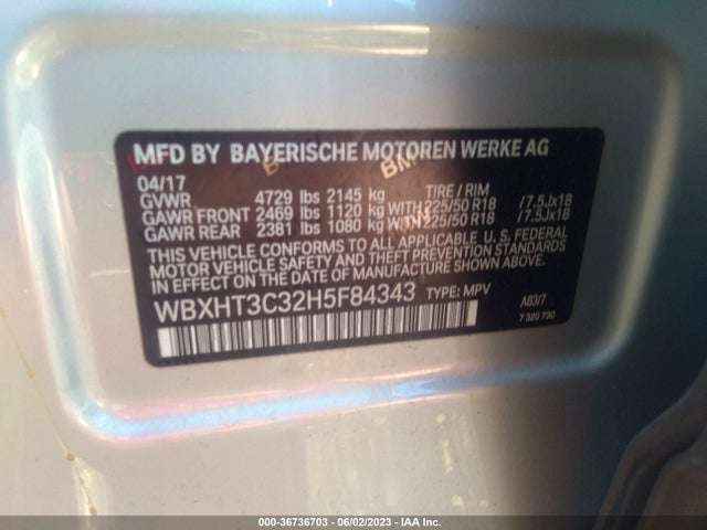BMW X1 Xdrive28i 2017 WBXHT3C32H5F84343 Image 9