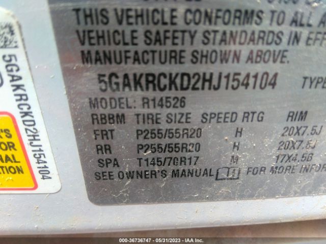 5GAKRCKD2HJ154104 Buick Enclave Premium