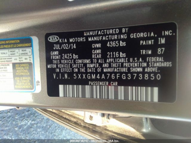 5XXGM4A76FG373850 KIA Optima Lx