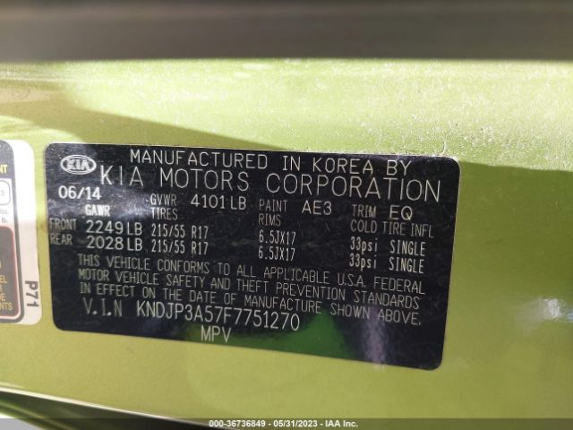 KNDJP3A57F7751270 KIA SOUL +