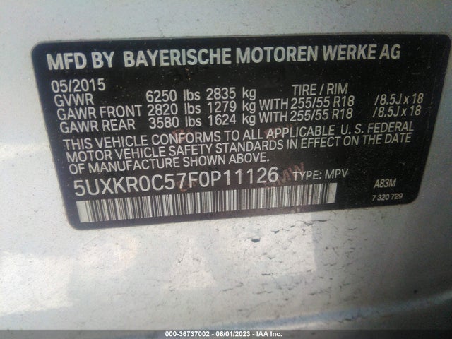 BMW X5 Xdrive35i 2015 5UXKR0C57F0P11126 Image 9