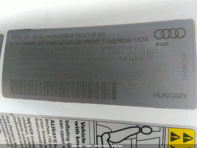 2015 Audi TT, VIN: TRUSFAFK7F1000883