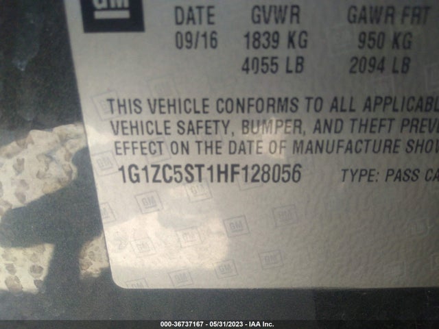 Chevrolet MALIBU LS 2017 1G1ZC5ST1HF128056 Image 10