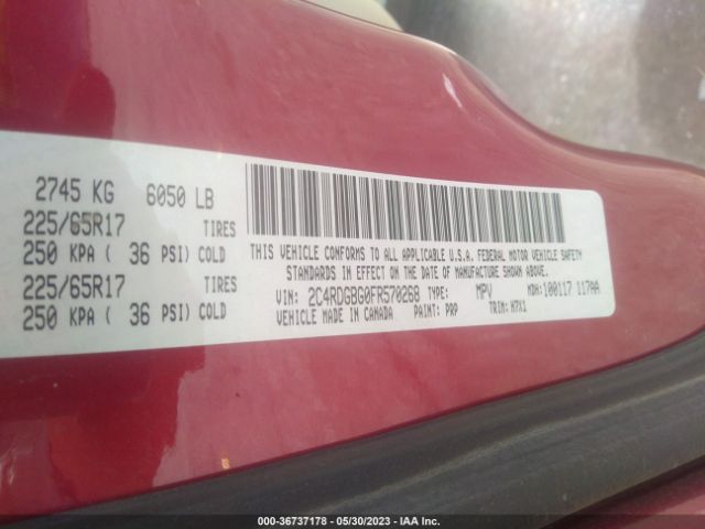 2C4RDGBG0FR570268 Dodge Grand Caravan American Value Pkg