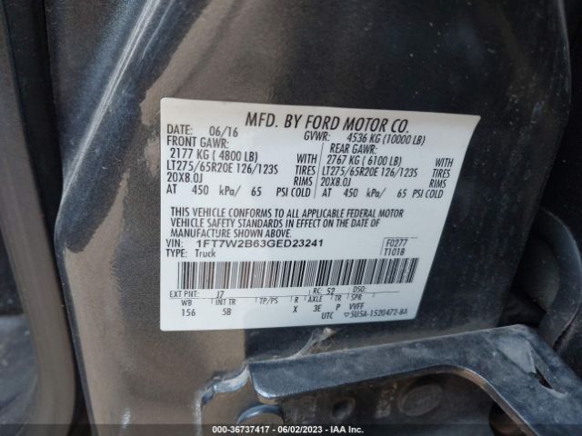 1FT7W2B63GED23241 Ford Super Duty F-250 Srw Lariat/platinum