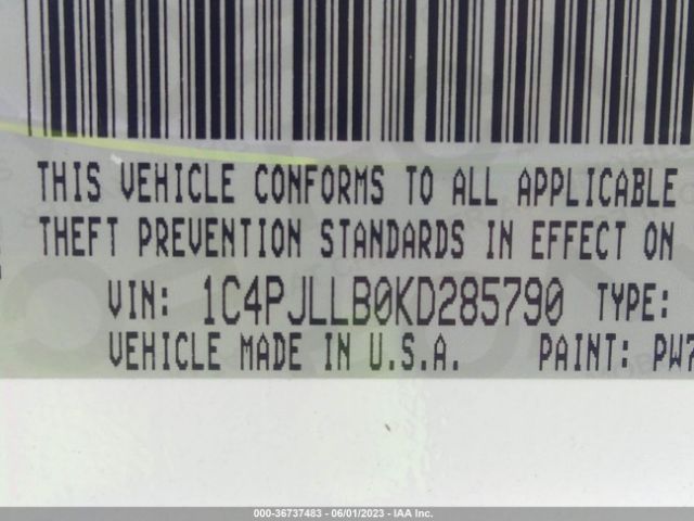 1C4PJLLB0KD285790 Jeep Cherokee Altitude