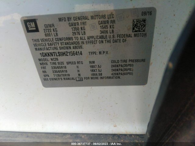 1GKKNTLS9HZ156414 GMC ACADIA SLE