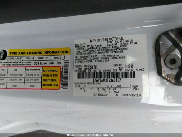 1FA6P8AMXF5363137 Ford Mustang V6