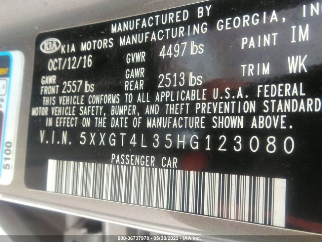 5XXGT4L35HG123080 KIA Optima Lx