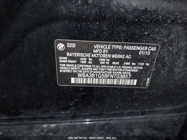 WBA3B1G58FNT03857 BMW 3 Series 320i