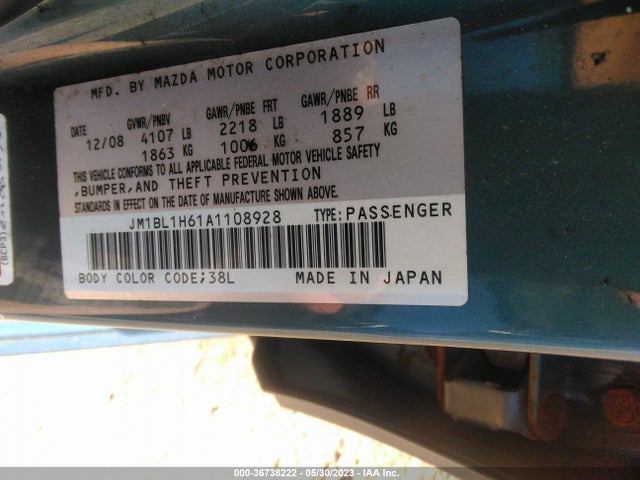 2010 MAZDA MAZDA3 S SPORT VIN: JM1BL1H61A1108928