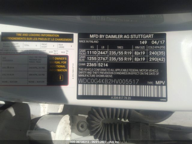 WDC0G4KB2HV005517 Mercedes-Benz Glc Glc 300