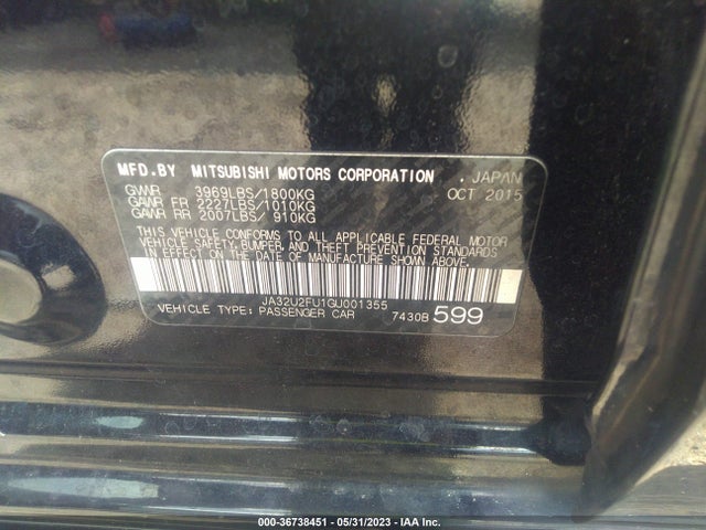JA32U2FU1GU001355 Mitsubishi LANCER ES