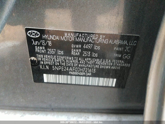 Hyundai SONATA SE 2018 5NPE24AF0JH721613 Image 10