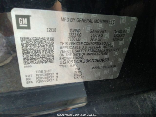 1GKS1CKJ0KR260950 GMC YUKON DENALI