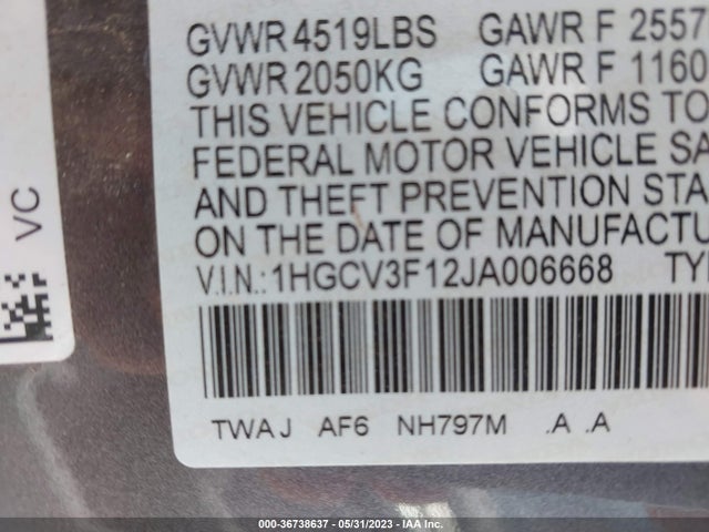 Honda ACCORD HYBRID 2018 1HGCV3F12JA006668 Image 9