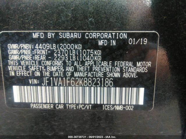 JF1VA1F62K8823186 Subaru Wrx Premium