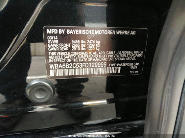 WBA6B2C53FD129999 BMW 6 Series 650i