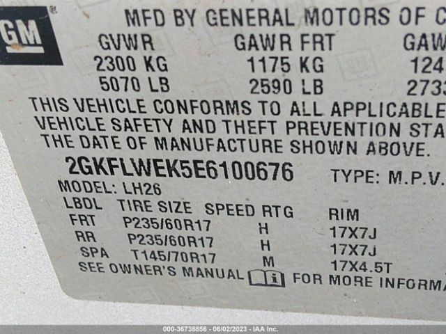 2GKFLWEK5E6100676 GMC Terrain Sle