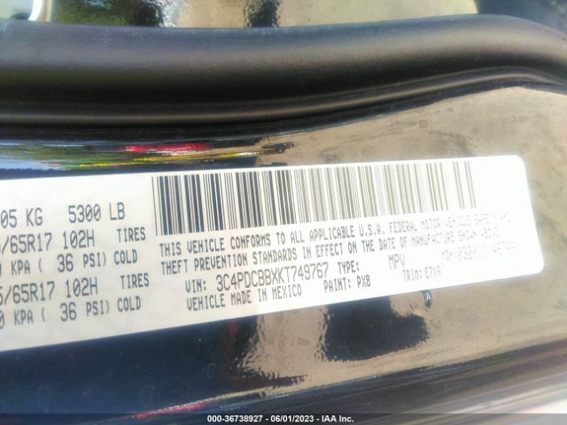 3C4PDCBBXKT749767 Dodge JOURNEY SE