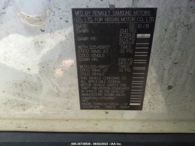 Nissan ROGUE SV 2020 KNMAT2MV2LP523867 Image 11