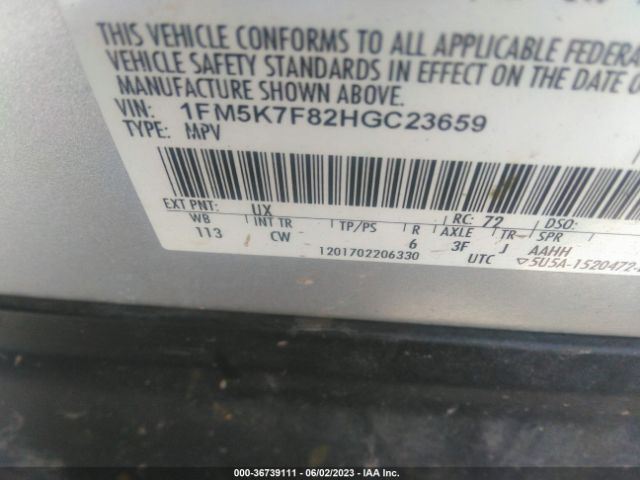 1FM5K7F82HGC23659 Ford Explorer Limited