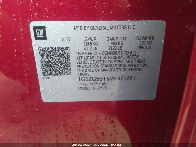 Chevrolet MALIBU RS 2021 1G1ZG5ST5MF021221 Image 9