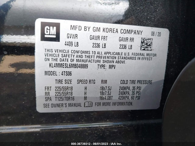 KL4MMESL6MB048889 Buick Encore Gx Select
