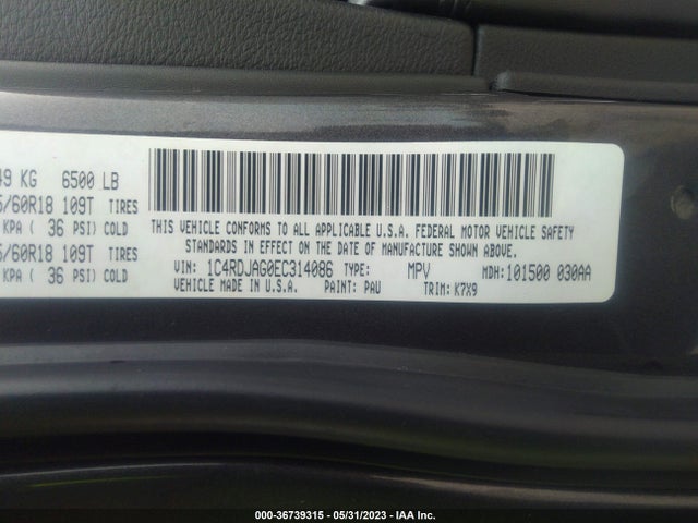 Dodge Durango Sxt 2014 1C4RDJAG0EC314086 Image 9