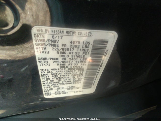 Nissan ROGUE S 2017 JN8AT2MV5HW276426 Image 9