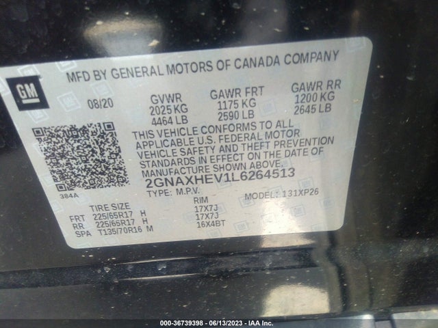 Chevrolet EQUINOX LS 2020 2GNAXHEV1L6264513 Image 9