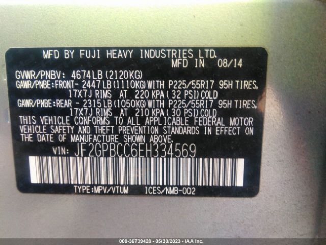JF2GPBCC6EH334569 Subaru XV CROSSTREK HYBRID