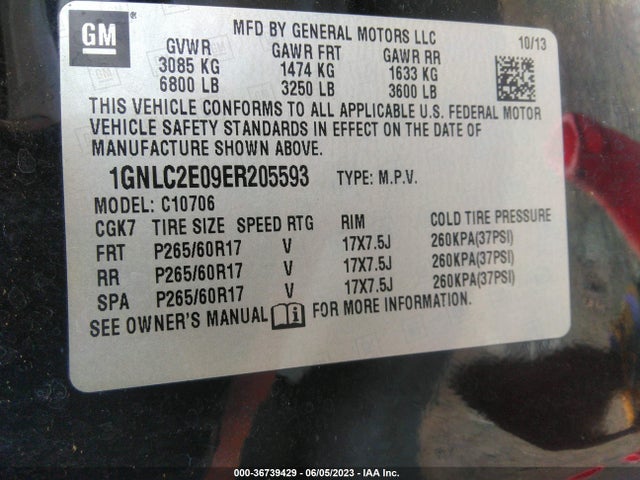Chevrolet Tahoe Commercial 2014 1GNLC2E09ER205593 Image 9